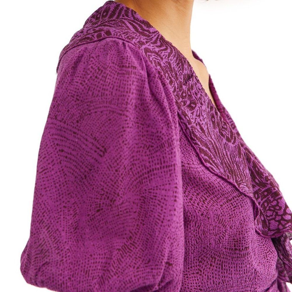 Free People Olivia Printed Wrap Top - Picture 3 of 5